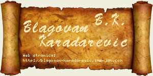 Blagovan Karadarević vizit kartica